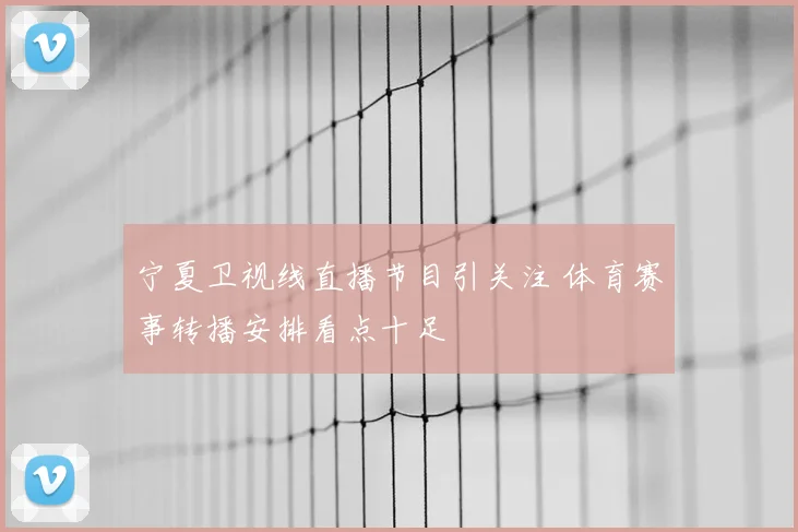 宁夏卫视线直播节目引关注 体育赛事转播安排看点十足