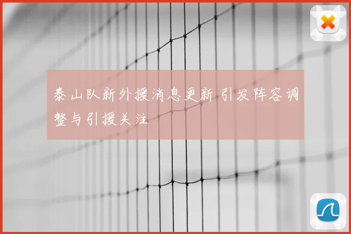 泰山队新外援消息更新 引发阵容调整与引援关注